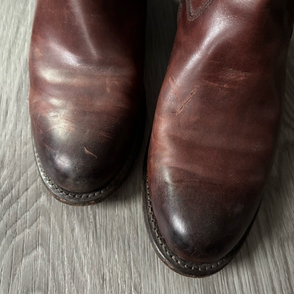 FRYE | Women's Jayden Button Tall Knee High Leather Riding Boot Red Brown 6.5B - Picture 10 of 14
